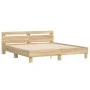 Sonoma oak bed frame with headboard and LED lights 180x200 cm by , Beds and slatted bases - Ref: Foro24-3207527, Price: 155,9...
