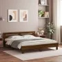 Estructura de cama cabecero y luces LED marrón roble 180x200 cm de , Camas y somieres - Ref: Foro24-3207531, Precio: 174,00 €...