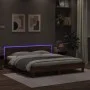 Estructura de cama cabecero y luces LED marrón roble 180x200 cm de , Camas y somieres - Ref: Foro24-3207531, Precio: 174,00 €...
