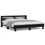 Black headboard bed frame and LED lights160x200 cm by , Beds and slatted bases - Ref: Foro24-3207533, Price: 195,61 €, Discou...