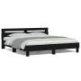 Estructura de cama cabecero y luces LED negra160x200 cm de , Camas y somieres - Ref: Foro24-3207533, Precio: 199,14 €, Descue...
