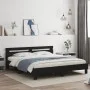 Black headboard bed frame and LED lights160x200 cm by , Beds and slatted bases - Ref: Foro24-3207533, Price: 195,61 €, Discou...