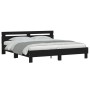 Black headboard bed frame and LED lights160x200 cm by , Beds and slatted bases - Ref: Foro24-3207533, Price: 199,14 €, Discou...