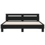 Black headboard bed frame and LED lights160x200 cm by , Beds and slatted bases - Ref: Foro24-3207533, Price: 199,14 €, Discou...