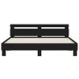 Black headboard bed frame and LED lights160x200 cm by , Beds and slatted bases - Ref: Foro24-3207533, Price: 195,61 €, Discou...