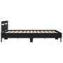 Black headboard bed frame and LED lights160x200 cm by , Beds and slatted bases - Ref: Foro24-3207533, Price: 199,14 €, Discou...