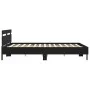 Black headboard bed frame and LED lights160x200 cm by , Beds and slatted bases - Ref: Foro24-3207533, Price: 195,61 €, Discou...