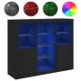 Aparadores con luces LED 3 piezas madera de ingeniería negro by , Sideboards - Ref: Foro24-3209122, Price: 202,15 €, Discount: %