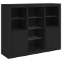 Aparadores con luces LED 3 piezas madera de ingeniería negro by , Sideboards - Ref: Foro24-3209122, Price: 202,15 €, Discount: %