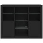 Vitrinen mit LED-Lichtern, 3-teilig, aus schwarzer Ingenieurholz. von , Sideboards - Ref: Foro24-3209122, Preis: 199,82 €, Ra...