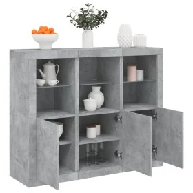 Sideboard mit LED-Beleuchtung, 3-teilig, aus grauem Beton-Ingenieurholz. von , Sideboards - Ref: Foro24-3209103, Preis: 213,0...