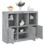 Aparador con luz LED 3 pzas madera de ingeniería gris hormigón by , Sideboards - Ref: Foro24-3209103, Price: 213,04 €, Discou...
