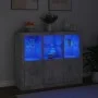 Aparador con luz LED 3 pzas madera de ingeniería gris hormigón by , Sideboards - Ref: Foro24-3209103, Price: 213,04 €, Discou...