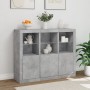 Aparador con luz LED 3 pzas madera de ingeniería gris hormigón by , Sideboards - Ref: Foro24-3209103, Price: 217,28 €, Discou...