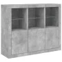 Aparador con luz LED 3 pzas madera de ingeniería gris hormigón by , Sideboards - Ref: Foro24-3209103, Price: 213,04 €, Discou...