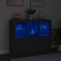 Aparadores con luces LED 3 piezas madera de ingeniería negro de , Aparadores - Ref: Foro24-3209101, Precio: 212,78 €, Descuen...