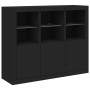 Aparadores con luces LED 3 piezas madera de ingeniería negro de , Aparadores - Ref: Foro24-3209101, Precio: 212,78 €, Descuen...