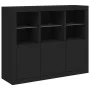 Aparadores con luces LED 3 piezas madera de ingeniería negro by , Sideboards - Ref: Foro24-3209101, Price: 216,69 €, Discount: %