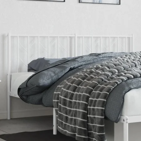 White metal headboard 160 cm by , Headboards and footboards - Ref: Foro24-374521, Price: 32,43 €, Discount: %
