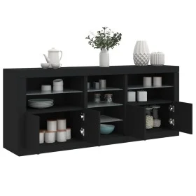 Schwarzer Schrank mit LED-Lichtern 162x37x67 cm von , Sideboards - Ref: Foro24-3209031, Preis: 216,72 €, Rabatt: %