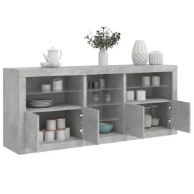 Sideboard mit LED-Lichtern in Betongrau 162x37x67 cm von , Sideboards - Ref: Foro24-3209033, Preis: 189,46 €, Rabatt: %