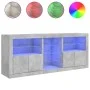 Aparador con luces LED gris hormigón 162x37x67 cm by , Sideboards - Ref: Foro24-3209033, Price: 189,46 €, Discount: %
