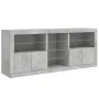 Aparador con luces LED gris hormigón 162x37x67 cm by , Sideboards - Ref: Foro24-3209033, Price: 189,46 €, Discount: %
