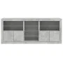 Aparador con luces LED gris hormigón 162x37x67 cm by , Sideboards - Ref: Foro24-3209033, Price: 189,46 €, Discount: %