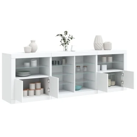 Aparador con luces LED blanco 202x37x67 cm de , Aparadores - Ref: Foro24-3209044, Precio: 229,54 €, Descuento: %