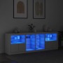 Aparador con luces LED blanco 202x37x67 cm by , Sideboards - Ref: Foro24-3209044, Price: 222,86 €, Discount: %