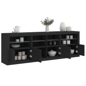 Aparador con luces LED negro 202x37x67 cm by , Sideboards - Ref: Foro24-3209010, Price: 253,93 €, Discount: %