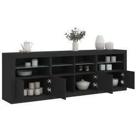 Aparador con luces LED negro 202x37x67 cm by , Sideboards - Ref: Foro24-3209010, Price: 243,03 €, Discount: %