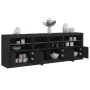 Aparador con luces LED negro 202x37x67 cm by , Sideboards - Ref: Foro24-3209010, Price: 243,03 €, Discount: %