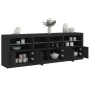 Schwarzer Schrank mit LED-Lichtern 202x37x67 cm von , Sideboards - Ref: Foro24-3209010, Preis: 236,41 €, Rabatt: %