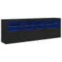 Aparador con luces LED negro 202x37x67 cm by , Sideboards - Ref: Foro24-3209010, Price: 243,03 €, Discount: %