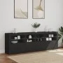 Aparador con luces LED negro 202x37x67 cm by , Sideboards - Ref: Foro24-3209010, Price: 243,03 €, Discount: %