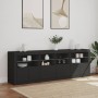 Schwarzer Schrank mit LED-Lichtern 202x37x67 cm von , Sideboards - Ref: Foro24-3209010, Preis: 236,41 €, Rabatt: %