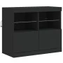 Aparador con luces LED negro 202x37x67 cm by , Sideboards - Ref: Foro24-3209010, Price: 243,03 €, Discount: %