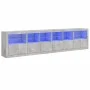 Aparador con luces LED gris hormigón 283x37x67 cm de , Aparadores - Ref: Foro24-3209019, Precio: 266,65 €, Descuento: %