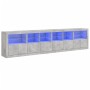 Aparador con luces LED gris hormigón 283x37x67 cm by , Sideboards - Ref: Foro24-3209019, Price: 276,62 €, Discount: %