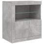 Aparador con luces LED gris hormigón 283x37x67 cm by , Sideboards - Ref: Foro24-3209019, Price: 276,62 €, Discount: %