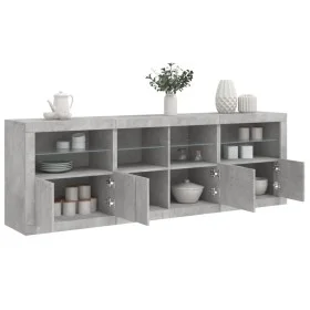 Sideboard mit LED-Lichtern in Betongrau 202x37x67 cm von , Sideboards - Ref: Foro24-3209012, Preis: 202,23 €, Rabatt: %