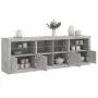 Aparador con luces LED gris hormigón 202x37x67 cm by , Sideboards - Ref: Foro24-3209012, Price: 202,23 €, Discount: %