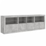 Aparador con luces LED gris hormigón 202x37x67 cm by , Sideboards - Ref: Foro24-3209012, Price: 192,49 €, Discount: %