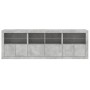 Aparador con luces LED gris hormigón 202x37x67 cm by , Sideboards - Ref: Foro24-3209012, Price: 192,49 €, Discount: %