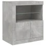 Aparador con luces LED gris hormigón 202x37x67 cm by , Sideboards - Ref: Foro24-3209012, Price: 202,23 €, Discount: %