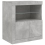 Aparador con luces LED gris hormigón 202x37x67 cm by , Sideboards - Ref: Foro24-3209012, Price: 192,49 €, Discount: %