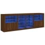 Aparador con luces LED roble marrón 202x37x67 cm by , Sideboards - Ref: Foro24-3209050, Price: 228,57 €, Discount: %