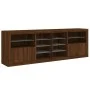Aparador con luces LED roble marrón 202x37x67 cm by , Sideboards - Ref: Foro24-3209050, Price: 228,57 €, Discount: %
