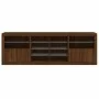 Aparador con luces LED roble marrón 202x37x67 cm by , Sideboards - Ref: Foro24-3209050, Price: 228,57 €, Discount: %